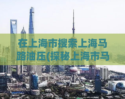 在上海市搜索上海马路油压(探秘上海市马路油压，解析上海城市交通治理方案)