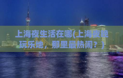 上海夜生活在哪(上海夜晚玩乐地，那里最热闹？)