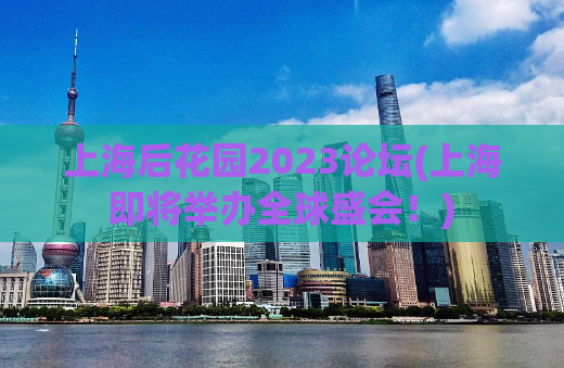 上海后花园2023论坛(上海即将举办全球盛会！)