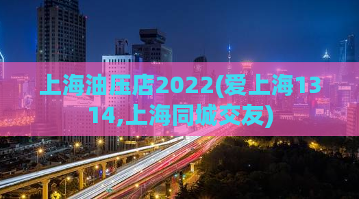 上海油压店2022(爱上海1314,上海同城交友)